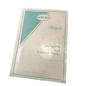 Baby Lock White Ellageo Model BLL Instruction Reference Guide Sewing Manual